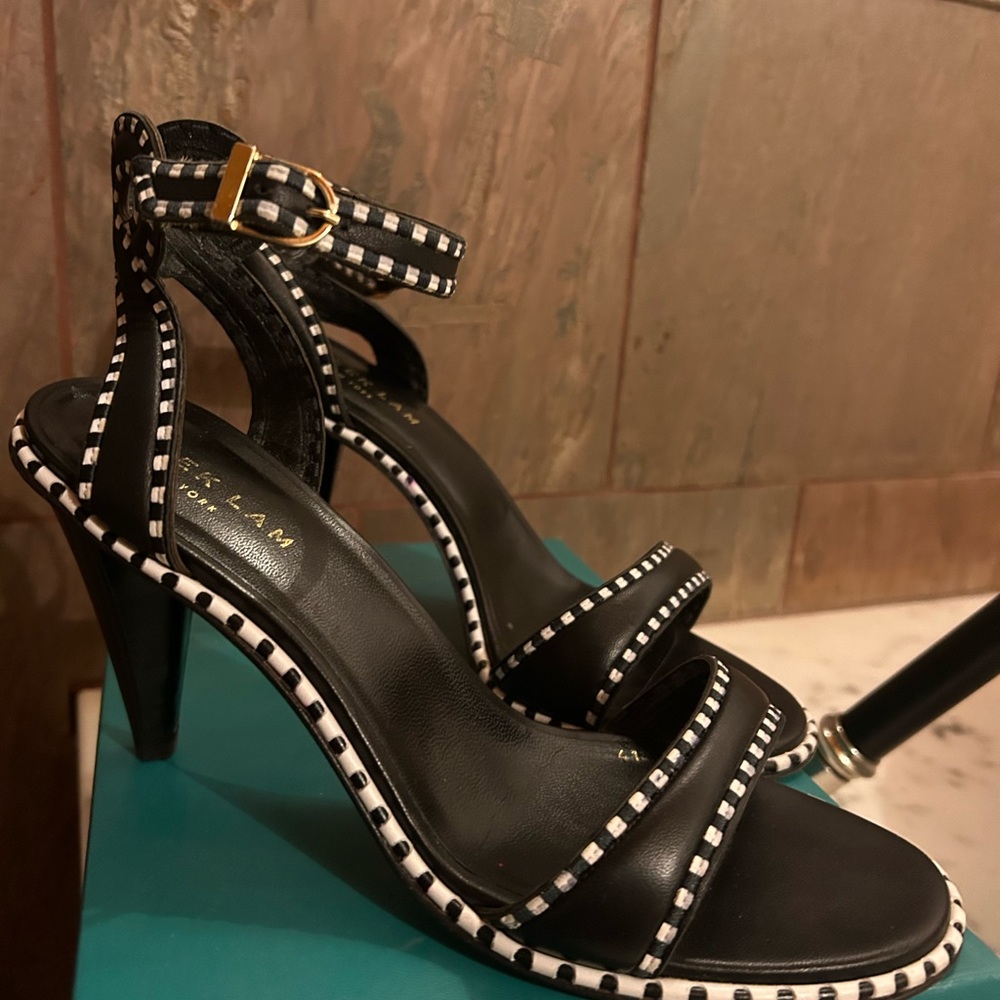 Derek Lam black Open Toe Sandle cone heel Size 11